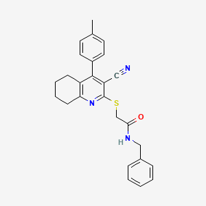 molecular formula C26H25N3OS B3438125 N-benzyl-2-{[3-cyano-4-(4-methylphenyl)-5,6,7,8-tetrahydroquinolin-2-yl]sulfanyl}acetamide 
