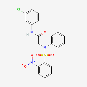 molecular formula C20H16ClN3O5S B3438142 N-(3-chlorophenyl)-2-(N-(2-nitrophenyl)sulfonylanilino)acetamide 