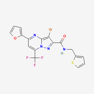 molecular formula C17H10BrF3N4O2S B3438231 3-BROMO-5-(2-FURYL)-N~2~-(2-THIENYLMETHYL)-7-(TRIFLUOROMETHYL)PYRAZOLO[1,5-A]PYRIMIDINE-2-CARBOXAMIDE 