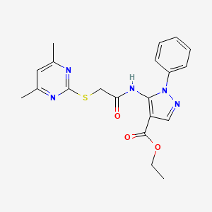molecular formula C20H21N5O3S B3438273 ETHYL 5-{2-[(4,6-DIMETHYLPYRIMIDIN-2-YL)SULFANYL]ACETAMIDO}-1-PHENYL-1H-PYRAZOLE-4-CARBOXYLATE 