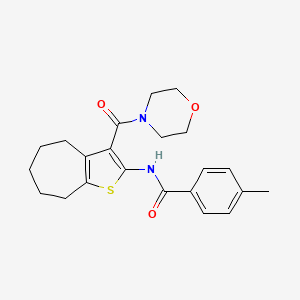 molecular formula C22H26N2O3S B3438340 4-METHYL-N-[3-(MORPHOLINE-4-CARBONYL)-4H,5H,6H,7H,8H-CYCLOHEPTA[B]THIOPHEN-2-YL]BENZAMIDE 