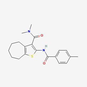 molecular formula C20H24N2O2S B3438343 N,N-DIMETHYL-2-(4-METHYLBENZAMIDO)-4H,5H,6H,7H,8H-CYCLOHEPTA[B]THIOPHENE-3-CARBOXAMIDE 