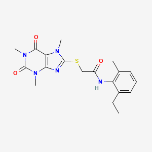 molecular formula C19H23N5O3S B3438353 N-(2-ethyl-6-methylphenyl)-2-[(1,3,7-trimethyl-2,6-dioxo-2,3,6,7-tetrahydro-1H-purin-8-yl)sulfanyl]acetamide 