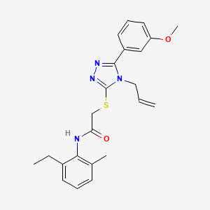 molecular formula C23H26N4O2S B3438375 N-(2-ethyl-6-methylphenyl)-2-{[5-(3-methoxyphenyl)-4-(prop-2-en-1-yl)-4H-1,2,4-triazol-3-yl]sulfanyl}acetamide 
