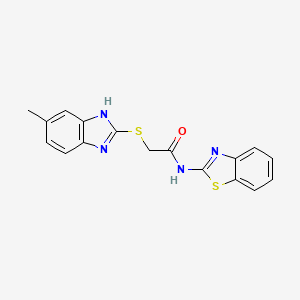 molecular formula C17H14N4OS2 B3438502 N-(13-BENZOTHIAZOL-2-YL)-2-[(5-METHYL-1H-13-BENZODIAZOL-2-YL)SULFANYL]ACETAMIDE 