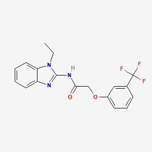 molecular formula C18H16F3N3O2 B3438527 N~1~-(1-ethyl-1H-1,3-benzimidazol-2-yl)-2-[3-(trifluoromethyl)phenoxy]acetamide 