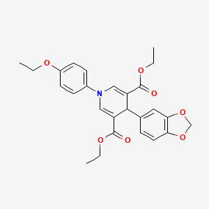 molecular formula C26H27NO7 B3438545 diethyl 4-(1,3-benzodioxol-5-yl)-1-(4-ethoxyphenyl)-1,4-dihydropyridine-3,5-dicarboxylate CAS No. 355827-06-4