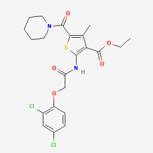molecular formula C22H24Cl2N2O5S B3438564 ETHYL 2-[2-(2,4-DICHLOROPHENOXY)ACETAMIDO]-4-METHYL-5-(PIPERIDINE-1-CARBONYL)THIOPHENE-3-CARBOXYLATE 
