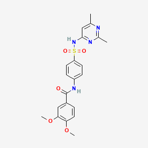 molecular formula C21H22N4O5S B3438580 N-[4-(2,6-Dimethyl-pyrimidin-4-ylsulfamoyl)-phenyl]-3,4-dimethoxy-benzamide 
