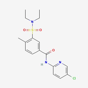 molecular formula C17H20ClN3O3S B3438627 N-(5-CHLORO-2-PYRIDYL)-3-[(DIETHYLAMINO)SULFONYL]-4-METHYLBENZAMIDE 