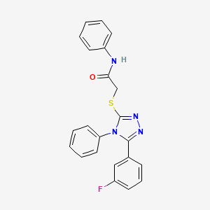 molecular formula C22H17FN4OS B3438643 2-{[5-(3-fluorophenyl)-4-phenyl-4H-1,2,4-triazol-3-yl]sulfanyl}-N-phenylacetamide 