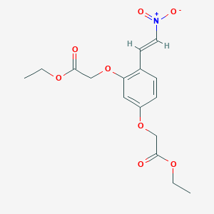 molecular formula C16H19NO8 B3438743 diethyl 2,2'-[[4-(2-nitrovinyl)-1,3-phenylene]bis(oxy)]diacetate 