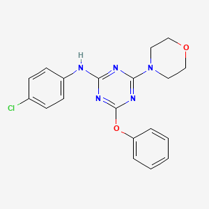 molecular formula C19H18ClN5O2 B3438791 N-(4-CHLOROPHENYL)-N-(4-MORPHOLINO-6-PHENOXY-1,3,5-TRIAZIN-2-YL)AMINE 