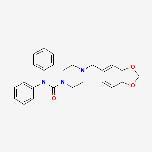 molecular formula C25H25N3O3 B3438893 4-(1,3-benzodioxol-5-ylmethyl)-N,N-diphenylpiperazine-1-carboxamide 