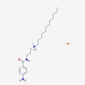 molecular formula C24H44BrN3O B034390 AMMONIUM, DIMETHYLDODECYL(3-(p-AMINOBENZAMIDO)PROPYL)-, BROMIDE CAS No. 102571-25-5