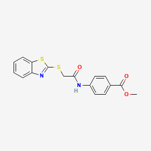molecular formula C17H14N2O3S2 B3439017 METHYL 4-[2-(1,3-BENZOTHIAZOL-2-YLSULFANYL)ACETAMIDO]BENZOATE 