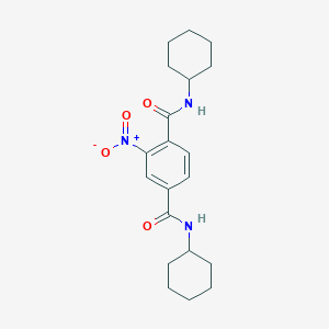 molecular formula C20H27N3O4 B3439170 N1,N4-DICYCLOHEXYL-2-NITROBENZENE-1,4-DICARBOXAMIDE 