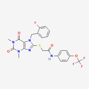 molecular formula C23H19F4N5O4S B3439207 2-({7-[(2-FLUOROPHENYL)METHYL]-1,3-DIMETHYL-2,6-DIOXO-2,3,6,7-TETRAHYDRO-1H-PURIN-8-YL}SULFANYL)-N-[4-(TRIFLUOROMETHOXY)PHENYL]ACETAMIDE 