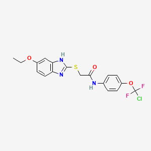 molecular formula C18H16ClF2N3O3S B3439215 N-[4-(CHLORODIFLUOROMETHOXY)PHENYL]-2-[(5-ETHOXY-1H-1,3-BENZODIAZOL-2-YL)SULFANYL]ACETAMIDE 