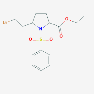 molecular formula C16H22BrNO4S B343923 Ethyl 5-(2-bromoethyl)-1-[(4-methylphenyl)sulfonyl]-2-pyrrolidinecarboxylate 