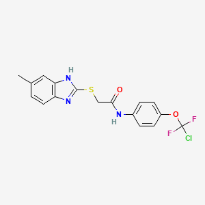 molecular formula C17H14ClF2N3O2S B3439250 N-[4-(CHLORODIFLUOROMETHOXY)PHENYL]-2-[(5-METHYL-1H-1,3-BENZODIAZOL-2-YL)SULFANYL]ACETAMIDE 