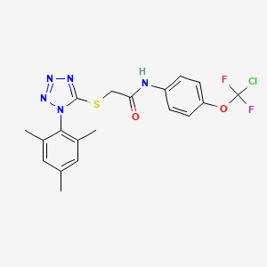 molecular formula C19H18ClF2N5O2S B3439309 N-{4-[chloro(difluoro)methoxy]phenyl}-2-{[1-(2,4,6-trimethylphenyl)-1H-tetrazol-5-yl]sulfanyl}acetamide 