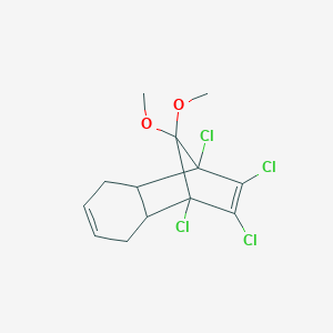 molecular formula C13H14Cl4O2 B343931 1,8,9,10-Tetrachloro-11,11-dimethoxytricyclo[6.2.1.0~2,7~]undeca-4,9-diene 