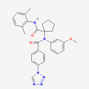 molecular formula C29H30N6O3 B3439324 N-{1-[(2,6-dimethylphenyl)carbamoyl]cyclopentyl}-N-(3-methoxyphenyl)-4-(1H-tetrazol-1-yl)benzamide 