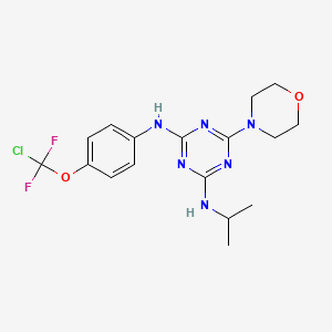 molecular formula C17H21ClF2N6O2 B3439342 N2-[4-(CHLORODIFLUOROMETHOXY)PHENYL]-6-(MORPHOLIN-4-YL)-N4-(PROPAN-2-YL)-1,3,5-TRIAZINE-2,4-DIAMINE 