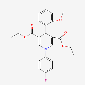 molecular formula C24H24FNO5 B3439348 3,5-DIETHYL 1-(4-FLUOROPHENYL)-4-(2-METHOXYPHENYL)-1,4-DIHYDROPYRIDINE-3,5-DICARBOXYLATE 