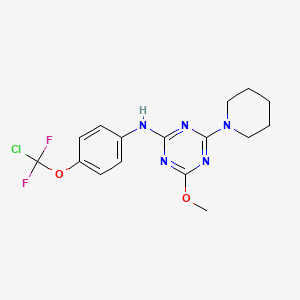 molecular formula C16H18ClF2N5O2 B3439401 N-[4-(CHLORODIFLUOROMETHOXY)PHENYL]-4-METHOXY-6-(PIPERIDIN-1-YL)-1,3,5-TRIAZIN-2-AMINE 