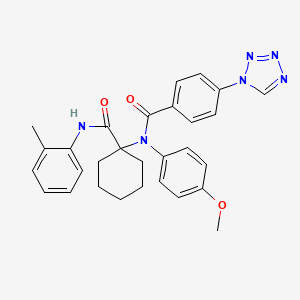 molecular formula C29H30N6O3 B3439433 N-(4-METHOXYPHENYL)-N-{1-[(2-METHYLPHENYL)CARBAMOYL]CYCLOHEXYL}-4-(1H-1,2,3,4-TETRAZOL-1-YL)BENZAMIDE 