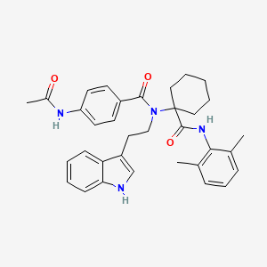 molecular formula C34H38N4O3 B3439442 N-{1-[(2,6-DIMETHYLPHENYL)CARBAMOYL]CYCLOHEXYL}-4-ACETAMIDO-N-[2-(1H-INDOL-3-YL)ETHYL]BENZAMIDE 