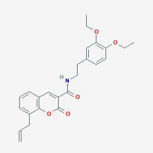 molecular formula C25H27NO5 B3439521 N-[2-(3,4-diethoxyphenyl)ethyl]-2-oxo-8-(prop-2-en-1-yl)-2H-chromene-3-carboxamide 