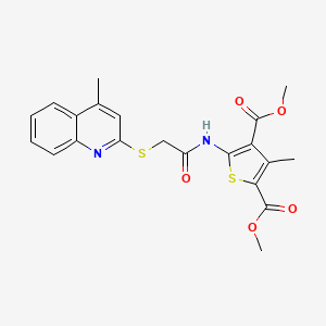 molecular formula C21H20N2O5S2 B3439598 Dimethyl 3-methyl-5-[[2-(4-methylquinolin-2-yl)sulfanylacetyl]amino]thiophene-2,4-dicarboxylate 