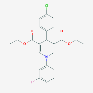 molecular formula C23H21ClFNO4 B343962 Diethyl 4-(4-chlorophenyl)-1-(3-fluorophenyl)-1,4-dihydro-3,5-pyridinedicarboxylate 