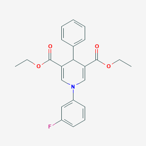 molecular formula C23H22FNO4 B343963 Diethyl 1-(3-fluorophenyl)-4-phenyl-1,4-dihydropyridine-3,5-dicarboxylate 