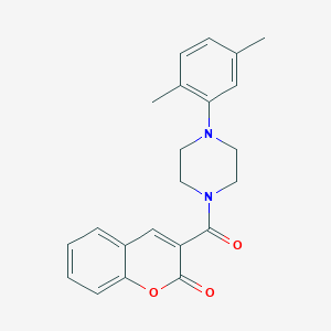 molecular formula C22H22N2O3 B3439712 3-[4-(2,5-DIMETHYLPHENYL)PIPERAZINE-1-CARBONYL]-2H-CHROMEN-2-ONE 