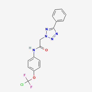molecular formula C16H12ClF2N5O2 B3439733 N-[4-(CHLORODIFLUOROMETHOXY)PHENYL]-2-(5-PHENYL-2H-1,2,3,4-TETRAZOL-2-YL)ACETAMIDE 