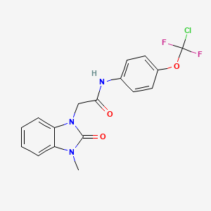 molecular formula C17H14ClF2N3O3 B3439864 N-[4-(CHLORODIFLUOROMETHOXY)PHENYL]-2-(3-METHYL-2-OXO-2,3-DIHYDRO-1H-1,3-BENZODIAZOL-1-YL)ACETAMIDE 