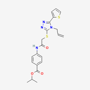 molecular formula C21H22N4O3S2 B3439884 PROPAN-2-YL 4-(2-{[4-(PROP-2-EN-1-YL)-5-(THIOPHEN-2-YL)-4H-1,2,4-TRIAZOL-3-YL]SULFANYL}ACETAMIDO)BENZOATE 