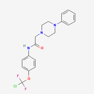 molecular formula C19H20ClF2N3O2 B3439906 N-[4-(CHLORODIFLUOROMETHOXY)PHENYL]-2-(4-PHENYLPIPERAZIN-1-YL)ACETAMIDE 