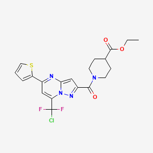 molecular formula C20H19ClF2N4O3S B3439914 ETHYL 1-[7-(CHLORODIFLUOROMETHYL)-5-(THIOPHEN-2-YL)PYRAZOLO[1,5-A]PYRIMIDINE-2-CARBONYL]PIPERIDINE-4-CARBOXYLATE 