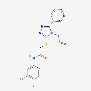 molecular formula C18H15ClFN5OS B3439996 N-(3-chloro-4-fluorophenyl)-2-{[4-(prop-2-en-1-yl)-5-(pyridin-3-yl)-4H-1,2,4-triazol-3-yl]sulfanyl}acetamide 