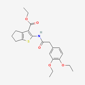 molecular formula C22H27NO5S B3440011 ETHYL 2-[2-(3,4-DIETHOXYPHENYL)ACETAMIDO]-4H,5H,6H-CYCLOPENTA[B]THIOPHENE-3-CARBOXYLATE 