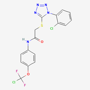 molecular formula C16H11Cl2F2N5O2S B3440085 N-{4-[chloro(difluoro)methoxy]phenyl}-2-{[1-(2-chlorophenyl)-1H-tetrazol-5-yl]sulfanyl}acetamide 
