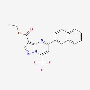 molecular formula C20H14F3N3O2 B3440131 5-Naphthalen-2-yl-7-trifluoromethyl-pyrazolo[1,5-a]pyrimidine-3-carboxylic acid ethyl ester 