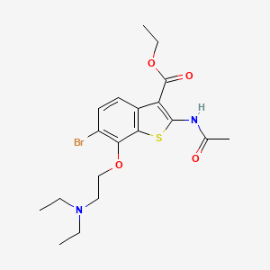 molecular formula C19H25BrN2O4S B3440181 Ethyl 6-bromo-7-[2-(diethylamino)ethoxy]-2-acetamido-1-benzothiophene-3-carboxylate 