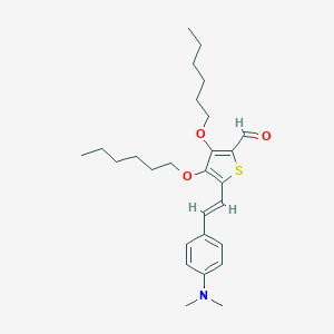 molecular formula C27H39NO3S B344024 5-{2-[4-(Dimethylamino)phenyl]vinyl}-3,4-bis(hexyloxy)-2-thiophenecarbaldehyde 