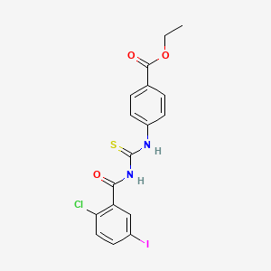 molecular formula C17H14ClIN2O3S B3440245 Ethyl 4-({[(2-chloro-5-iodophenyl)carbonyl]carbamothioyl}amino)benzoate 